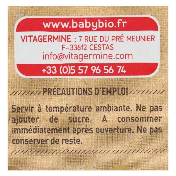 Babybio Desserts Lactés Pot Brassé au Lait de Brebis Mirabelle Vanille +6m Bio 2 x 130g