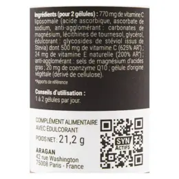 Aragan - Synactifs - Liposo-C Actifs® - Energie - Vitamine C liposomale - 40 gélules