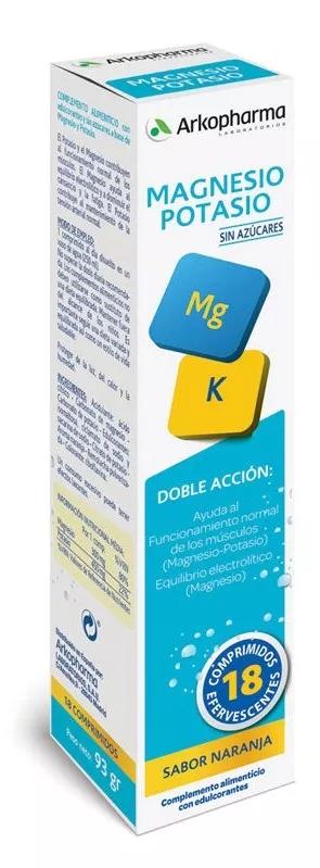 Arkopharma Arkovital Magnésio + Potasio 18 Comprimidos Efervescentes