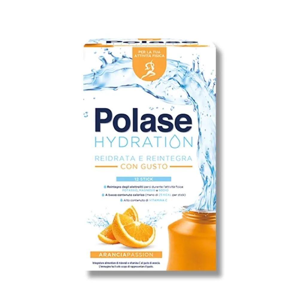 Polase Hydration Integratore Alimentare Magnesio e Potassio Sali Minerali Vitamina C Arancia 12 Stick