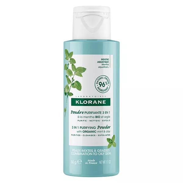 Klorane Menta Acuatica Bio Polvo Purificante 3 en 1 50g