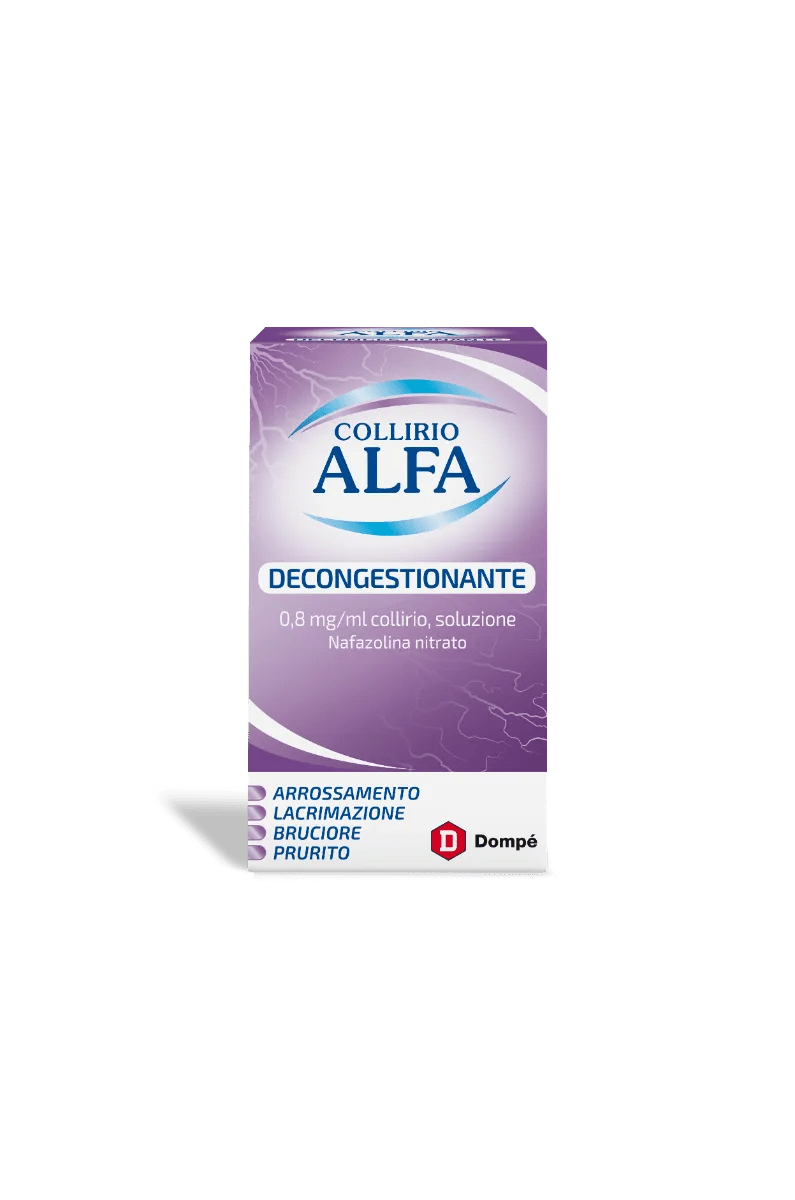 Collirio Alfa Gocce Oculari 0,8 mg/ml Nafazolina Decongestionante Flacone 10 ml