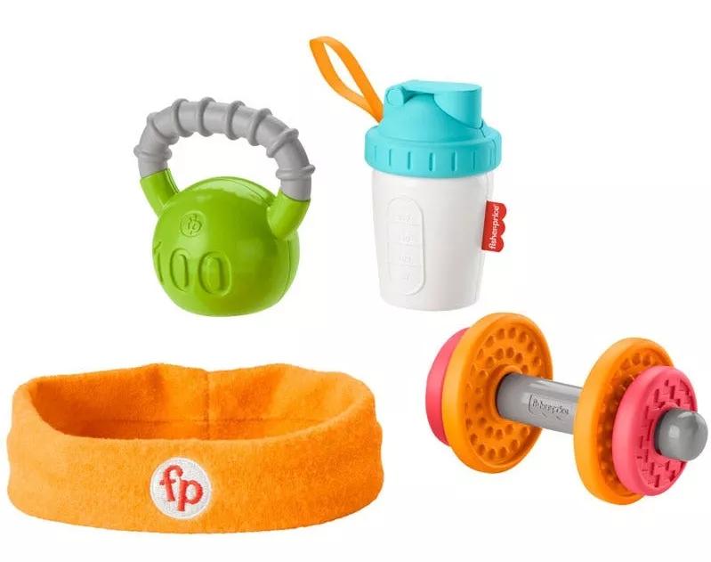 Fisher-Price Kit Regalo Bebé Bíceps con Cinta para el Cabello, Sonajero, Mordedor y Juguete Sensorial +3m