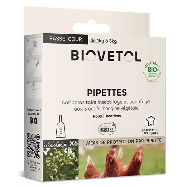 Biovetol - Antiparasitaire - Pipettes basse-cour - 1ml (x6)