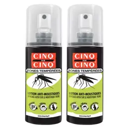 Cinq sur Cinq Lotion Anti-Moustiques Zones Tempérées Lot de 2 x 100ml