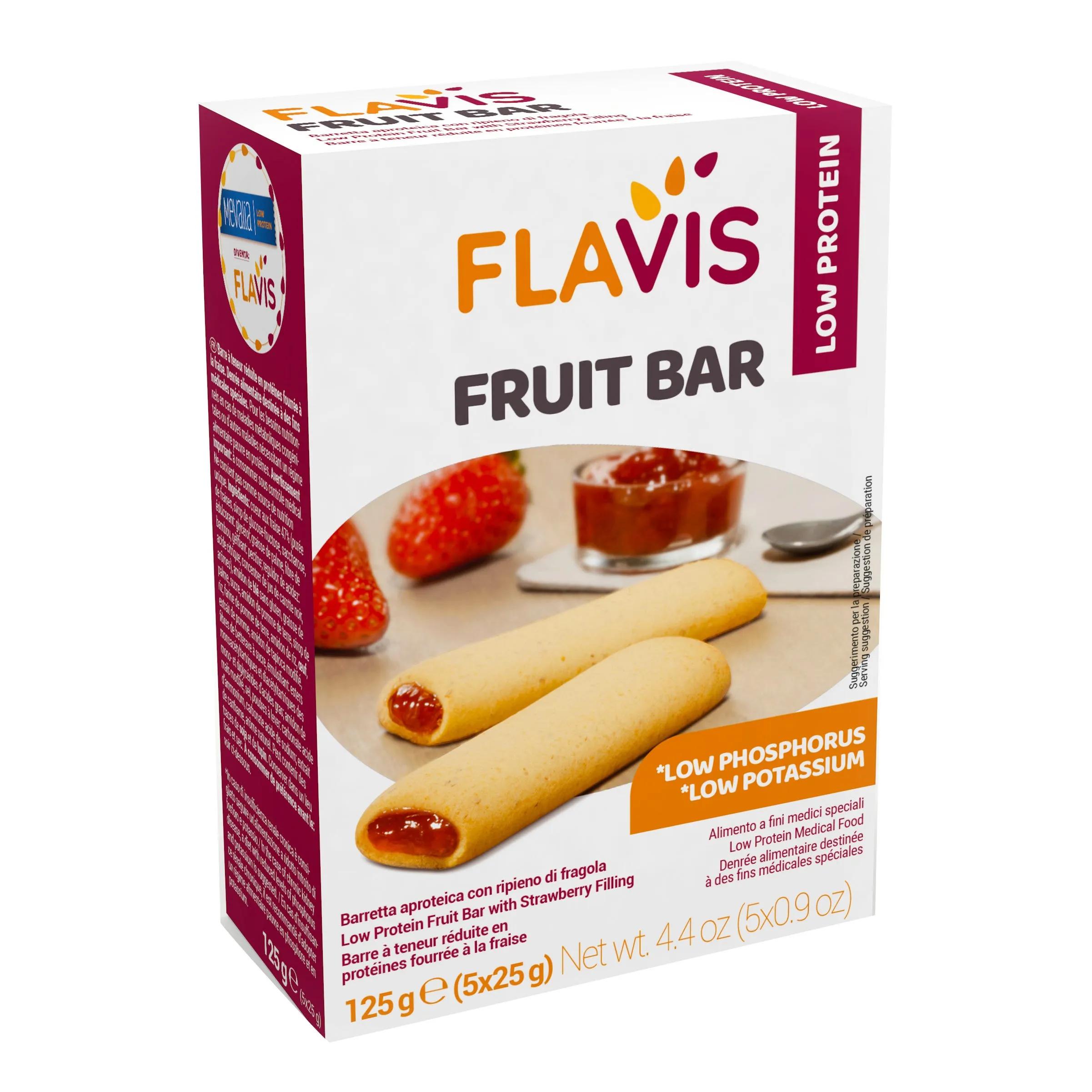 Mevalia Flavis Fruit Bar Barrette Aproteiche alla Fragola 125 g