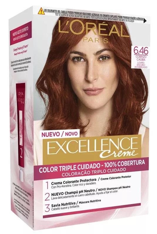 L'Oréal Excellence Creme Coloraçao Tone 6.46 Cobre Mahogany