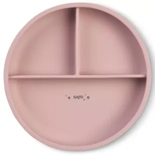 Saro Plate with Sections and Suction Cup Pink