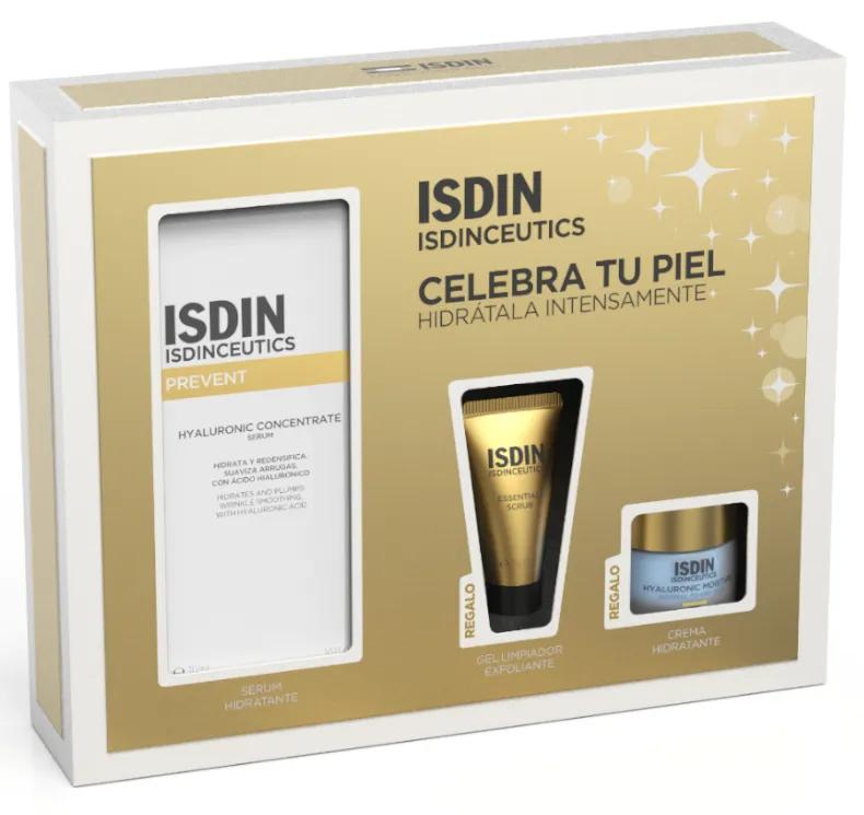 Isdin Hyaluron-Konzentrat 30 ml + Essential Scrub 15 g + Hyaluron-Feuchtigkeit 8 ml