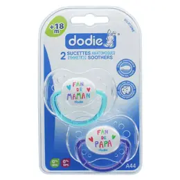 Dodie Sucette Anatomique +18m Fan Papa & Maman Lot de 2