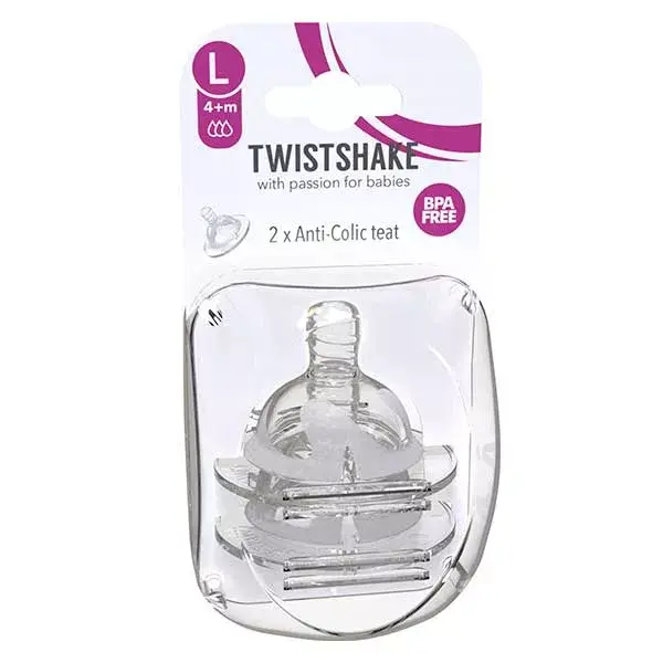 Twistshake tettarella Anti-Colica Flusso L +4m Lotto di 2