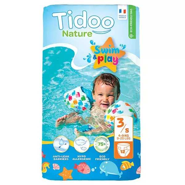 Tidoo Nature Swim & Play Couche de Bain Taille 3 12 couches jetables