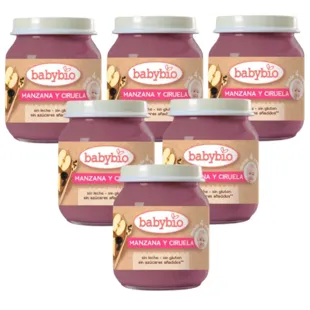 Babybio Apple Plum Jar +4m 6x130 gr
