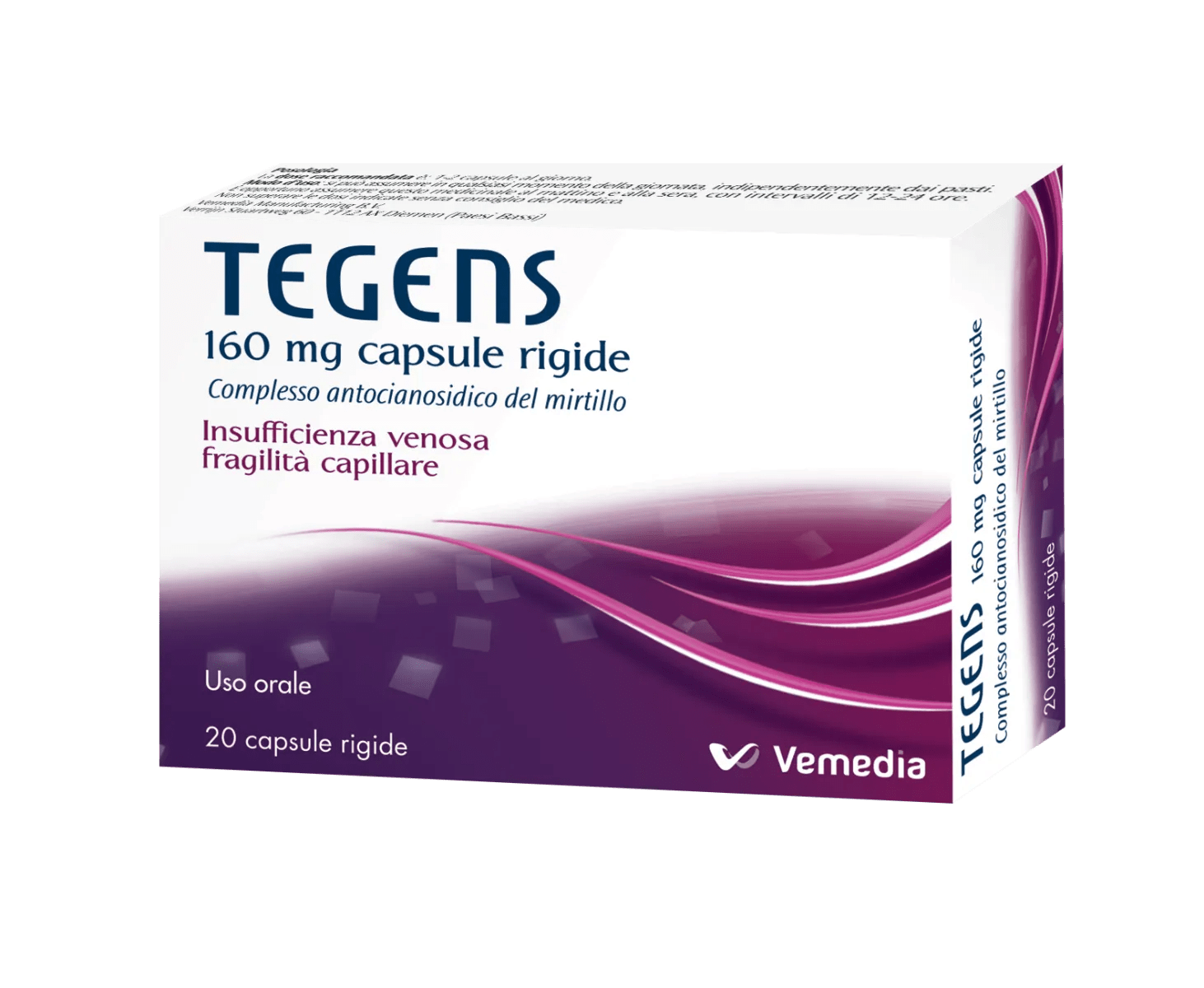 Tegens 160 Mg Per L&#039;insufficienza Venos Gambe Gonfie Stanche E Pesanti 20 Capsule