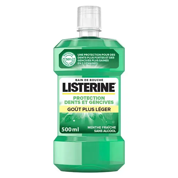 Listerine Dents & Gencives Bain de Bouche  Goût Plus Léger Protection 500ml