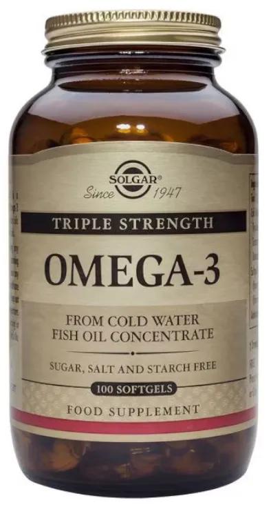 Solgar Omega-3 Drievoudige Concentratie 100 Capsules