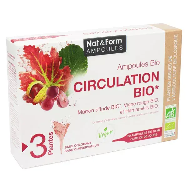Nat & Form Organic Circulation Vials 20 x 10ml 