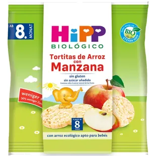 HiPP Tortitas de Arroz con Manzana +8m BIO 30 gr