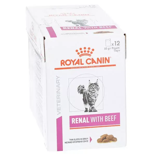 Royal Canin Veterinary Renal Chat Aliment Humide au Boeuf 12 x 85g