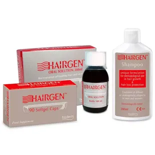 Boderm Hairgen Pack Severe Hair Loss Shampoo 200ml + Oral Solution + 90 Capsules
