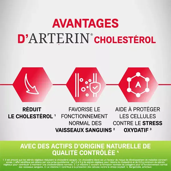 Arterin Cholestérol Avec Actifs d'Origine Naturelle 90 Comprimés
