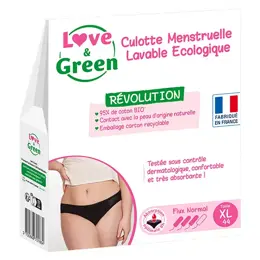 Love & Green Hygiène Féminine Culotte Menstruelle Lavable Écologique Taille XL Flux Normal