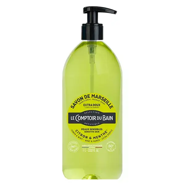 Countertop bathroom SOAP liquid of Marseille lemon-Mint 1 L
