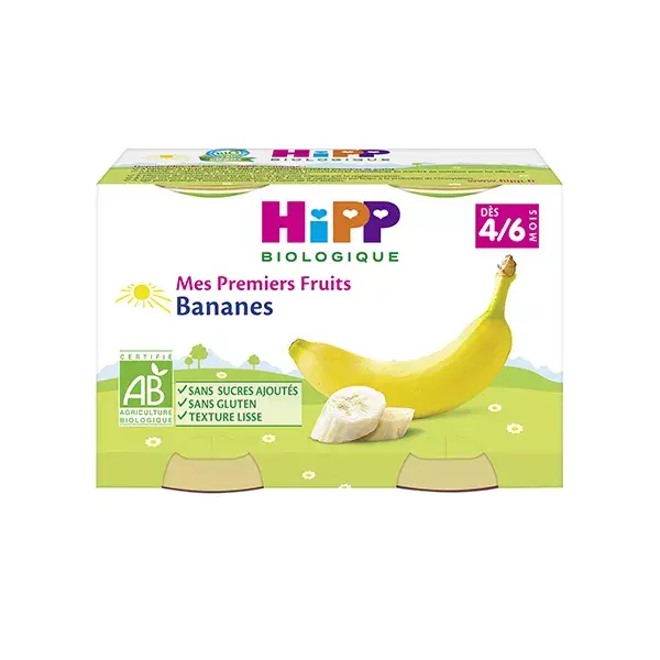 Hipp Mes Premiers Fruits Bio Plátanos 4-6m Lote de 2x125g