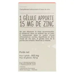 Nutrisanté Les Nutri'Sentiels Zinc 30 gélules