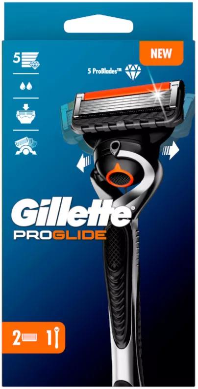 Gillette ProGlide Máquina de Barbear Homem 1 Pega + 2 Recargas