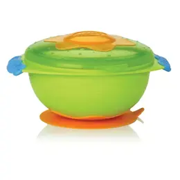 Nuby Assiette Profonde Ventouse Couvercle Vert +9 mois