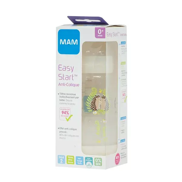 MAM Easy Start Anti Colic Baby Bottle 1st Age +0m Turtle Ivory 260ml
