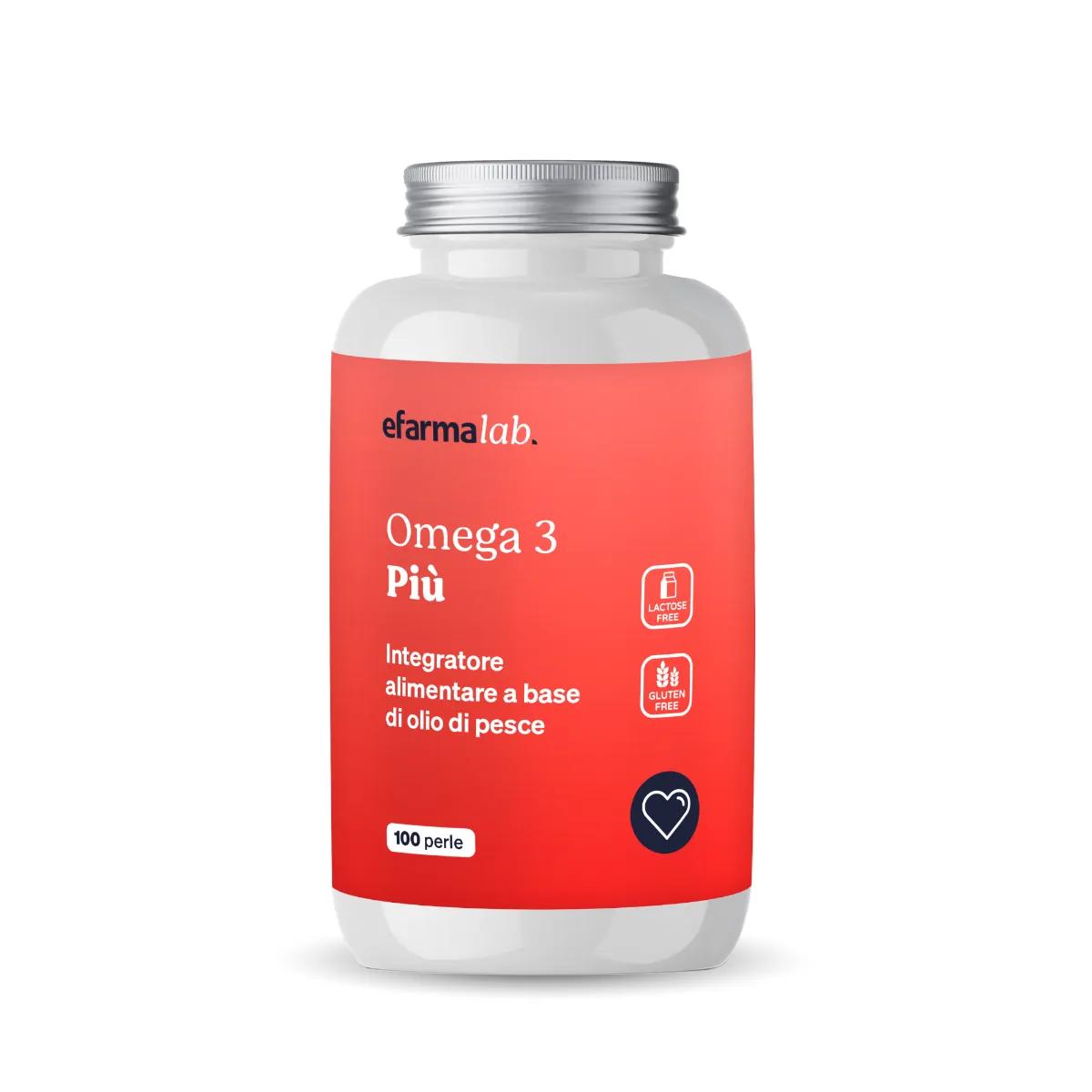 eFarmaLab Omega 3 Più Integratore Olio di Pesce 100 Perle