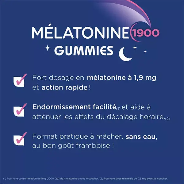 Forté Pharma FortéNuit Mélatonine 1900 Gummies Sommeil Rapide 30 gommes