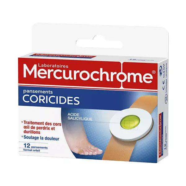 Mercurochrome Pansements Coricide boite de 12