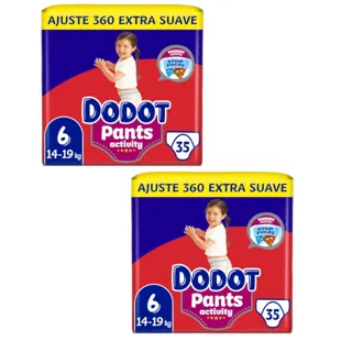 Dodot Pants Fraldas Panty Activity Pacote Extra Jumbo Tamanho 6 (14-19 Kg) 2x35 unidades