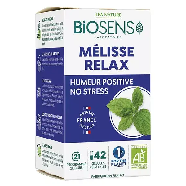 Biosens Mélisse Relax Bio 42 gélules végétales