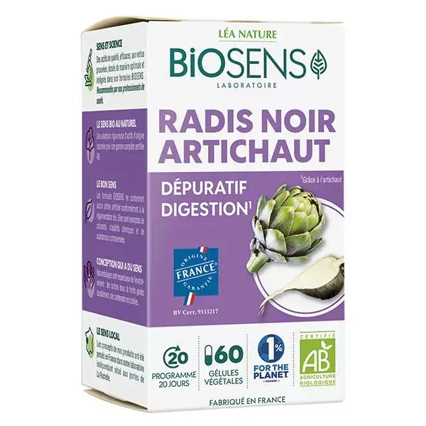 Biosens Radis Noir Artichaut Bio 60 gélules végétales