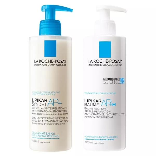 La Roche-Posay Lipikar Rutina Piel Seca Syndet AP+ Crema Limpiadora 400ml & Baume AP+M Triple Repair 400ml