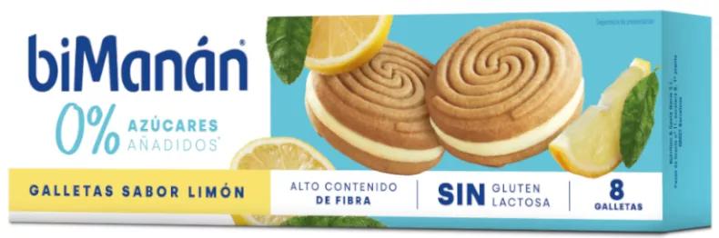 biManán Biscuit au Citron 0% Sucres Ajoutés Sans Gluten 8 unités