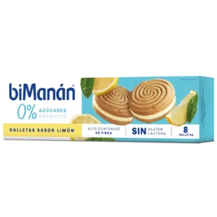 biManán Lemon Cookie 0% Added Sugars Gluten Free 8 units