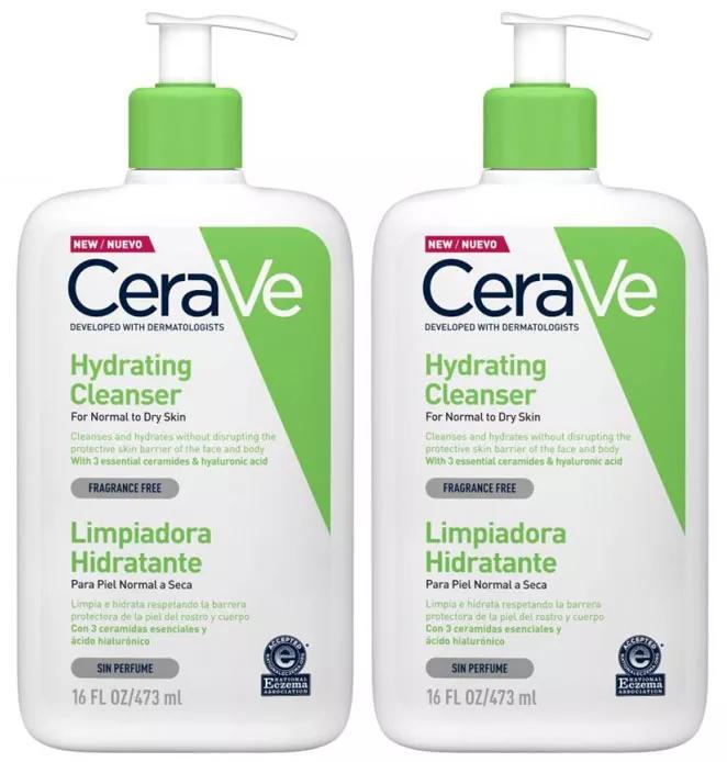 Cerave Feuchtigkeitsspendender Reiniger 2x473 ml
