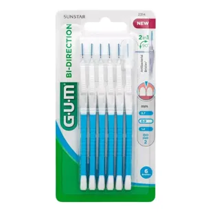 Interdental Brushes Bi-Direction 0.9mm Gum Blue 6Uds