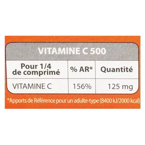 Juvamine Vitamine C 500 Sans Sucres 30 comprimés à croquer