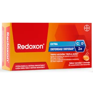 Redoxon Extra Defenses Vitamin D, Vitamin C and Zinc 30 Effervescent Tablets Orange
