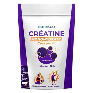Nutri&Co Creatina Monoidrato Creapure® 100% Pura - Polvere 300g Gusto Neutro