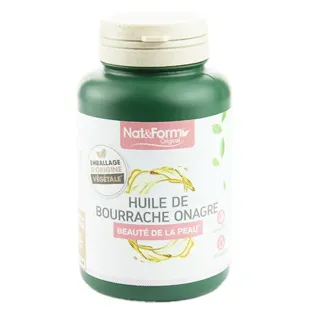 Nat & Form Naturellement Olio di Borragine di Primmula + Vitamina E Integratore Alimentare 200 capsule