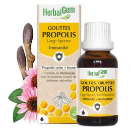 Herbalgem Propolis Large Spectre Gorge Goutte Bio 15ml