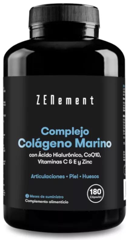 ZENement Complexe Collagène Marin + Acide Hyaluronique, CoQ10, Vitamines C et E et Zinc 180 Gélules