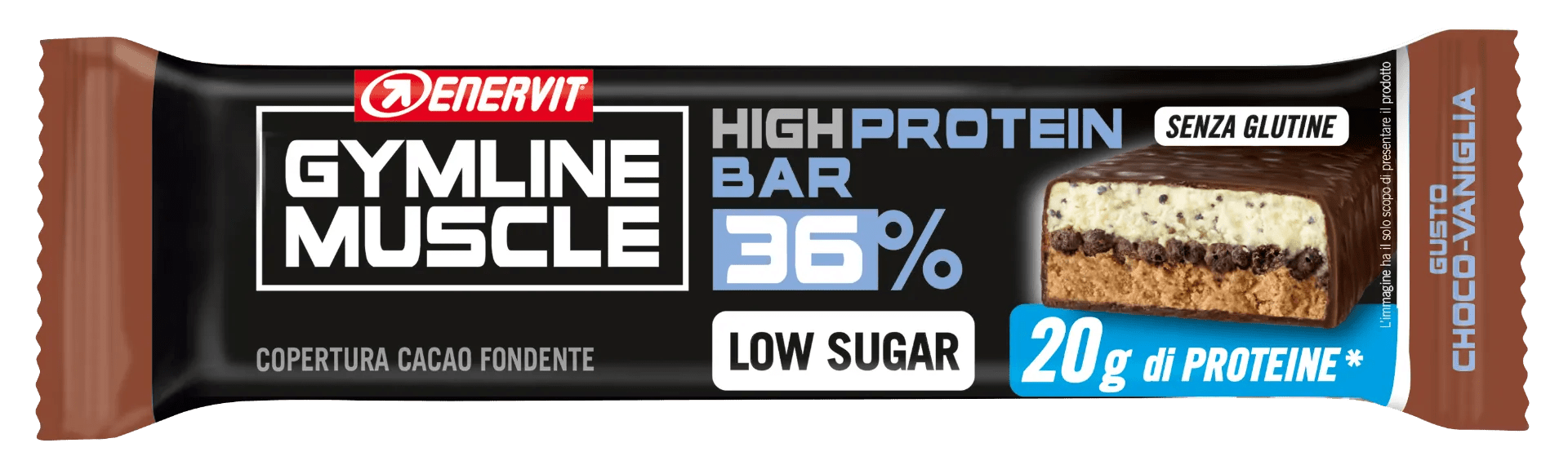 Enervit Gymline High Protein Barretta Proteica 36% Gusto Cioccolato e Vaniglia 1 Barretta da 55 gr